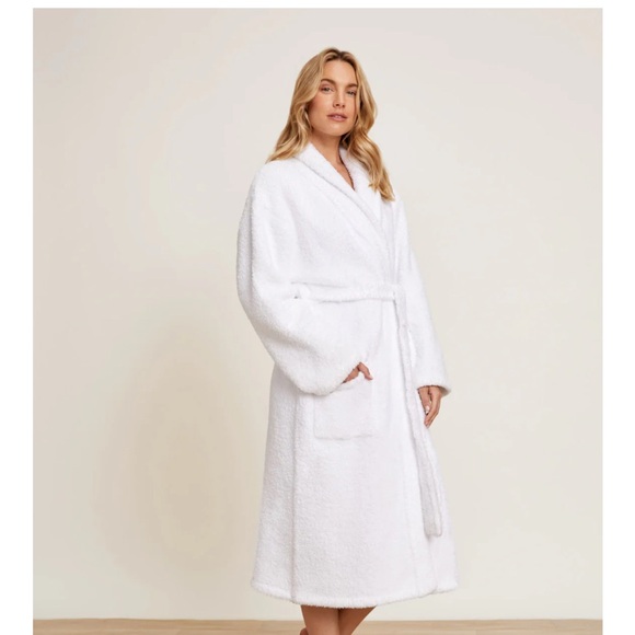 NWT!! BAREFOOT DREAMS Unisex Long Cozy Robe, Ivory - Size 1 Small - Picture 4 of 8